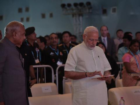 PM Shri Narendra Modi launching the iDEX scheme at the inauguration ceremony of DefExpo 2018